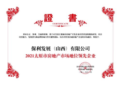 2021年太原房地產企業銷售業績top10